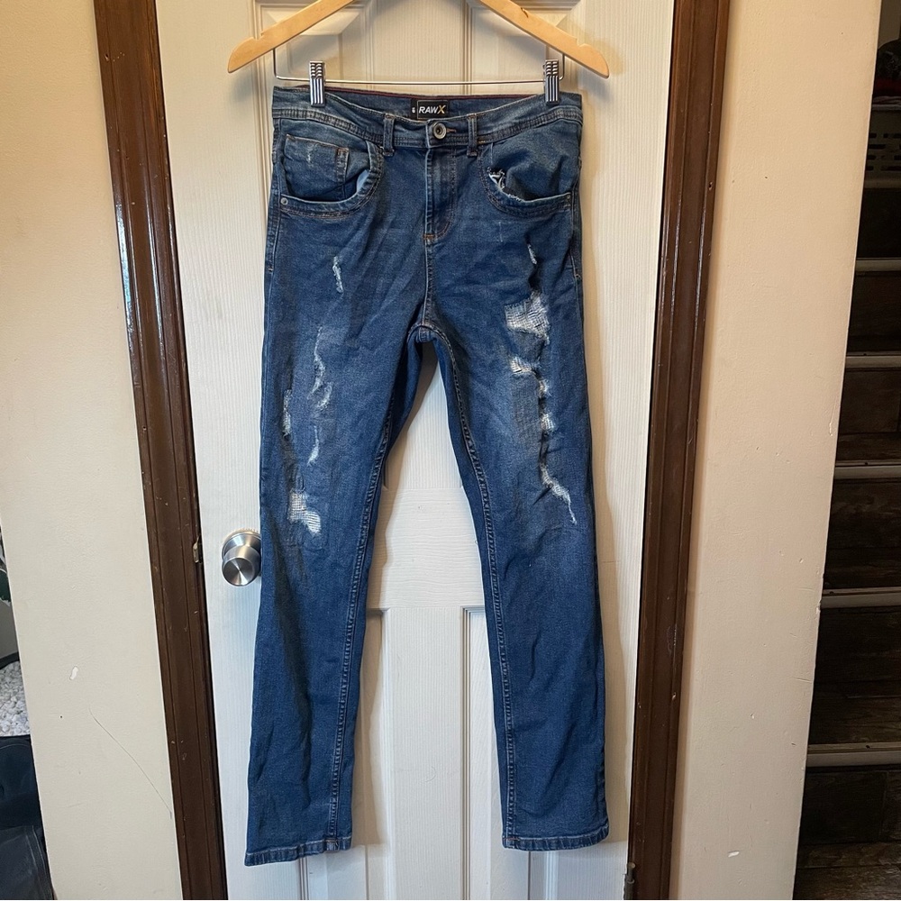 Men's Blue Distressed Jeans
